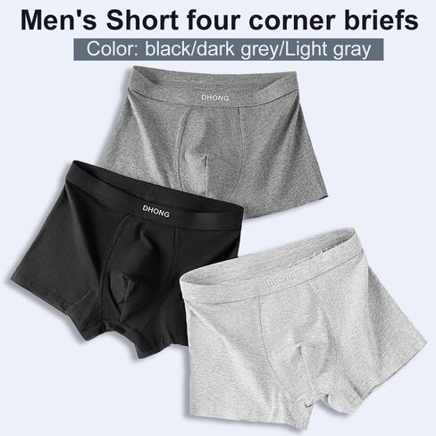 Mens Underwear Boxer Briefs Cotton Stretch Breathable Moisture Transferring and Sweat Absorbent Mid Waist 3 Pack in Saudi Arabia