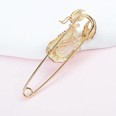Red-Orange Crystal Rhinestone Lobster Pin Vintage Inspired Animal Brooch Lapel Pin Party Jewelry in Kuwait