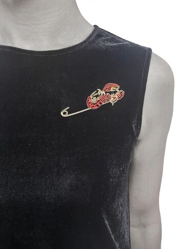 Red-Orange Crystal Rhinestone Lobster Pin Vintage Inspired Animal Brooch Lapel Pin Party Jewelry in Kuwait