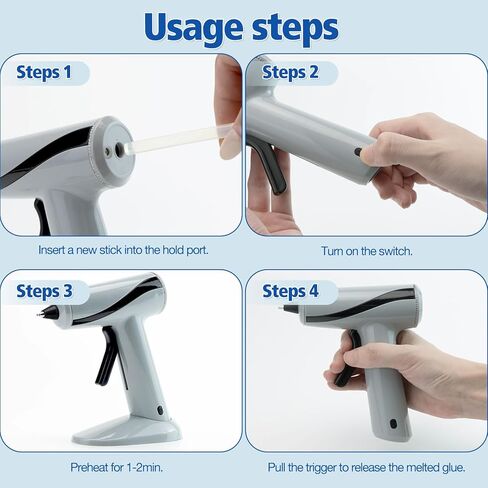 Hot Glue Gun Kit with 30 Hot Glue Sticks, Precision Nozzle, Fast Preheating Hot Melt Glue Gun Full Size for School Crafts DIY Art Decorations Quick Home Repairs - White in Kuwait