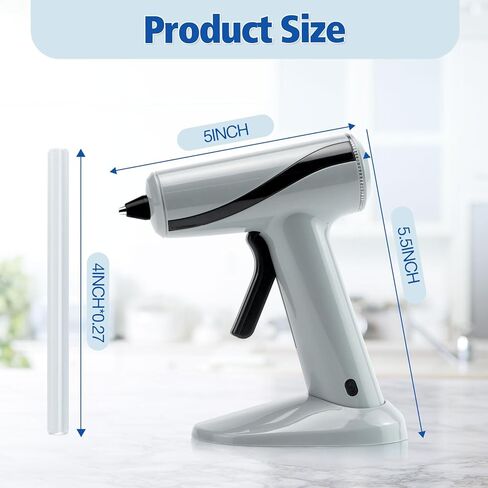 Hot Glue Gun Kit with 30 Hot Glue Sticks, Precision Nozzle, Fast Preheating Hot Melt Glue Gun Full Size for School Crafts DIY Art Decorations Quick Home Repairs - White in Kuwait