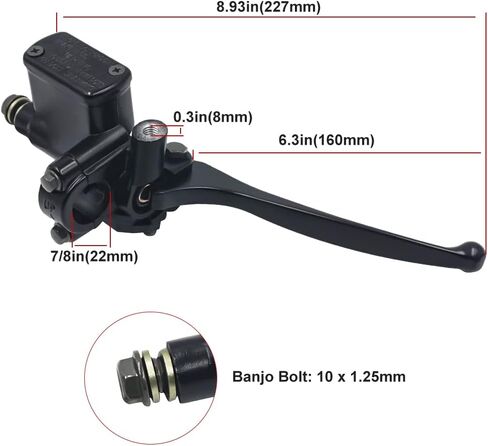 Triumilynn 7/8 "22 مم أسطوانة ماجستير في الفرامل اليمنى لـ GY6 50CC 110CC 125CC 150CC 250CC TAOTAO SUNL ROKETA KAZUMA BAJA SCOOTER MOPED ATV 4 Wheeler DIRT PIK in Saudi Arabia