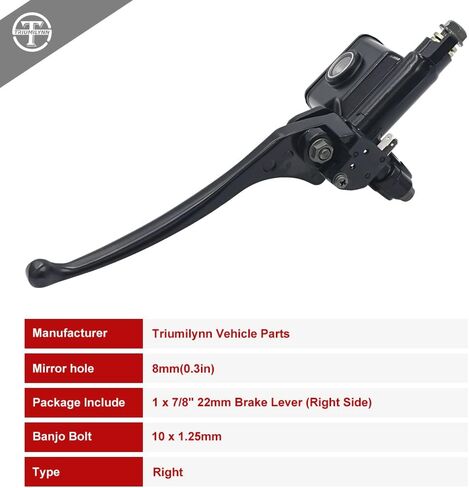 Triumilynn 7/8 "22 مم أسطوانة ماجستير في الفرامل اليمنى لـ GY6 50CC 110CC 125CC 150CC 250CC TAOTAO SUNL ROKETA KAZUMA BAJA SCOOTER MOPED ATV 4 Wheeler DIRT PIK in Saudi Arabia