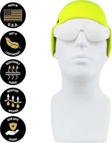 BENCHMARK FR Flame Resistant Skull Cap, Made in The USA - One Size (Black, HiVis) in Saudi Arabia