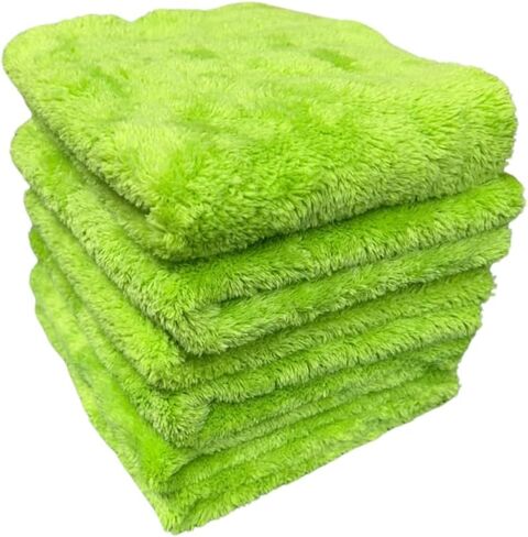 Microfiber Car Towels 16x16in - Gray, 6 Pack, 500gsm - Ultra-Absorbent, Lint-Free, Scratch-Free Cleaning & Detailing Cloths for Cars and Automobiles in Saudi Arabia