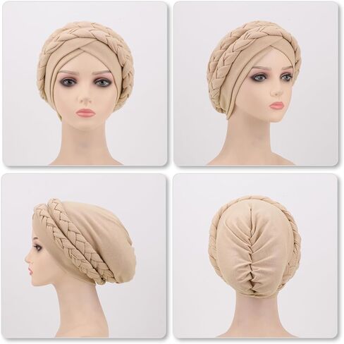 Dreshow African Turban للنساء معقدة الشعر للنوم النائم رؤساء الرؤوس الرأس الدافئ للنساء السوداء الغطاء الكيميائي in Kuwait