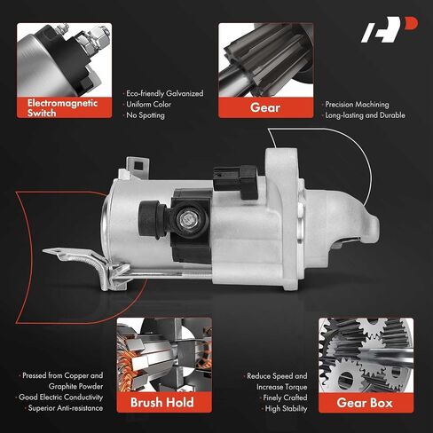 A-Premium Starter Motor متوافق مع Honda Civic 2012-2015 1.8L ، HR-V HRV 2016-2022 1.8L & ACURA ILX 2013-2015 2.0L ، 12V 1.4KW 9-TEETH في اتجاه عقارب الساعة ، استبدل# 31200-R1A-A01 ، 31200-R1A-A in Saudi Arabia