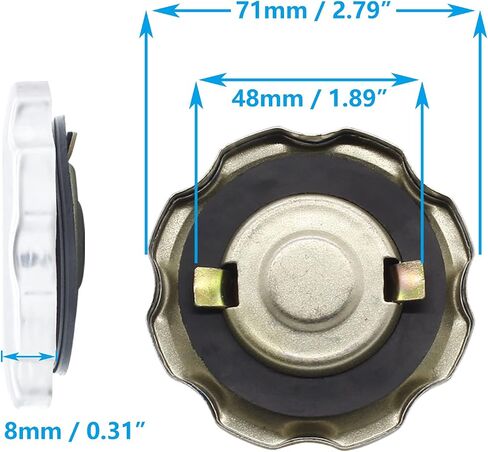 Metal Gas Fuel Tank Cap Chrome Finished Gas Tank Cap for GX160 GX200 GX240 GX270 GX340 GX390 5.5HP 6.5HP Engine Motors, Bikes, 72mm O.D. in Saudi Arabia
