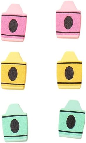 أقراط معلم معلمين لامعة تتلألأ ABC Pencil Paint Palette Crayon Stud أقراط تعيد التخرج مرة أخرى إلى هدايا المدار in Kuwait