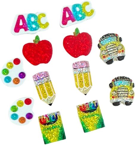 أقراط معلم معلمين لامعة تتلألأ ABC Pencil Paint Palette Crayon Stud أقراط تعيد التخرج مرة أخرى إلى هدايا المدار in Kuwait