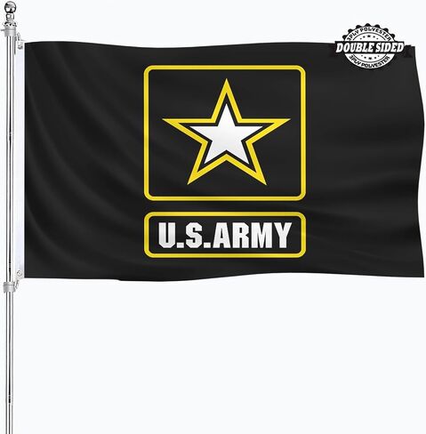 علم الجيش الأمريكي 3x5 في الهواء الطلق مزدوج الجوانب أعلام USN شديدة التحمل 3 طبقات من مادة البوليستر الولايات المتحدة الأمريكية نجمة سوداء راية أعلام عسكرية للجيش مع حلقتين معدنيتين، 4 صفوف من الخياطة in Saudi Arabia