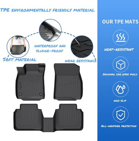 Floor Mats Fit Toyota Tacoma 2016-2023 (Only for Double Cab and Automatic), TPE All Weather Custom Fit Floor Liner for Toyota Tacoma 1st and 2nd Row Full Set Car Liners, Black in Saudi Arabia