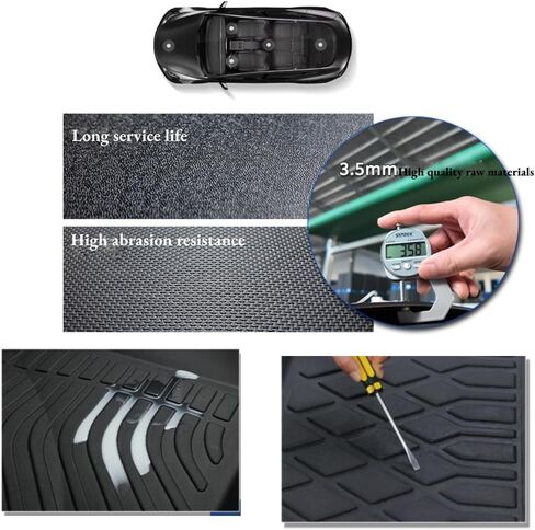 Floor Mats Fit Toyota Tacoma 2016-2023 (Only for Double Cab and Automatic), TPE All Weather Custom Fit Floor Liner for Toyota Tacoma 1st and 2nd Row Full Set Car Liners, Black in Saudi Arabia