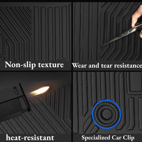 Floor Mats Fit Toyota Tacoma 2016-2023 (Only for Double Cab and Automatic), TPE All Weather Custom Fit Floor Liner for Toyota Tacoma 1st and 2nd Row Full Set Car Liners, Black in Saudi Arabia