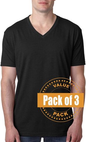 Next Level Mens CVC V-Neck Tee 6240-Black (3 Pack) in Saudi Arabia