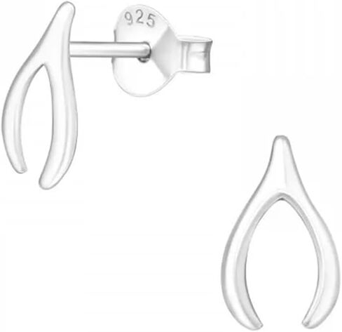 925 sterling Silver Wishbone Stud أقراط ، تباع كزوج in Saudi Arabia