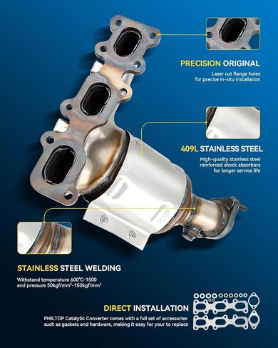 ارتفاع التدفق 50366 محول الحفاز الملاءمة لـ 99-06 Silverado 1500/Sierra 1500 4.3/4.8/5.3L ， 00-06 Tahoe/Suburban 1500/Yukon/Yukon XL 1500 4.8/5.3L ， 02-05 Avalanche 1500/escalade 5.3l in Kuwait