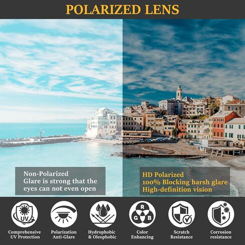Metal Frame Sunglasses for Men Polarized UV400 with Case,Spring Flexible Hinge For Driving Fishing Hiking Golf in Saudi Arabia