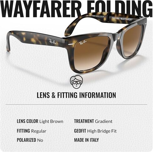 Ray-Ban RB4105 Wayfarer قابلة للطي الكلاسيكية مربع النظارات الشمسية مع حزمة مجموعة النظارات الرسمية in Saudi Arabia