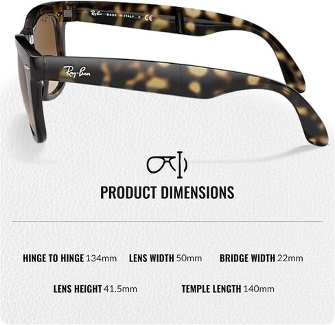 Ray-Ban RB4105 Wayfarer قابلة للطي الكلاسيكية مربع النظارات الشمسية مع حزمة مجموعة النظارات الرسمية in Saudi Arabia