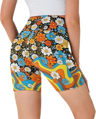 Women Workout Yoga Shorts 8" High Waist Biker Shorts Tummy Control Booty Athletic Running Compression Short XS-3XL in Kuwait
