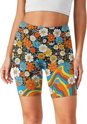 Women Workout Yoga Shorts 8" High Waist Biker Shorts Tummy Control Booty Athletic Running Compression Short XS-3XL in Kuwait