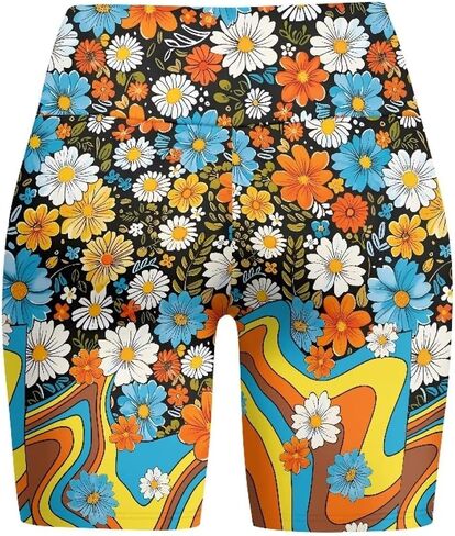 Women Workout Yoga Shorts 8" High Waist Biker Shorts Tummy Control Booty Athletic Running Compression Short XS-3XL in Kuwait