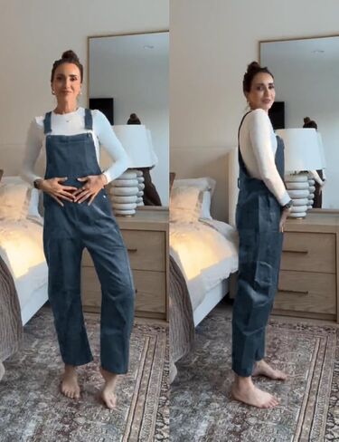 AMEBELLE Corduroy Overalls for Women Barrel Wide Leg Bib Corduroy Pants Women Adjustable Romper Jumpsuit with Pockets in Kuwait
