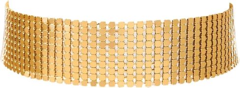 COLORFUL BLING Punk Wide Mesh Metal Sequins Choker Necklace Multicolor Shiny Thick Rhinestone Short Collar Choker for Women Prom Party Costume Jewelry in Saudi Arabia