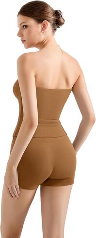 Suuksess Women 2 قطعة Tube Top Lounge Sets Modal Out Shorts Set Set Set Set Set Matching Outfit in Kuwait