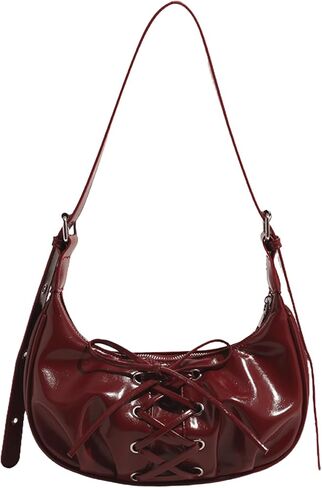 Verdusa Women's Vintage Lace Up Leather Bags Top Handle Crescent Shoulder Handbags in Saudi Arabia