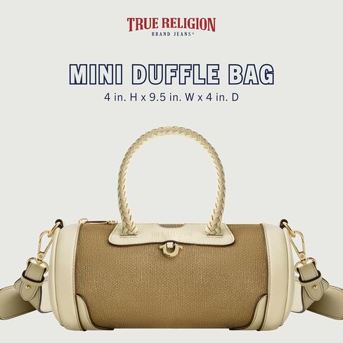True Religion Duffel Bag, Women's Suede Handbag with Adjustable Shoulder Strap, Taupe, One Size in Saudi Arabia