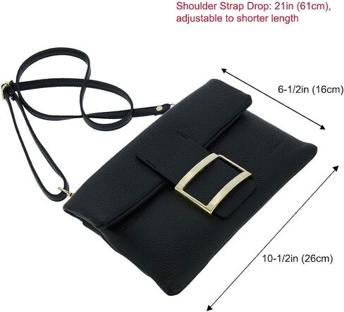 Italian Genuine Leather Wristlet Crossbody Shoulder Bag Clutch Handbag For Women in Saudi Arabia