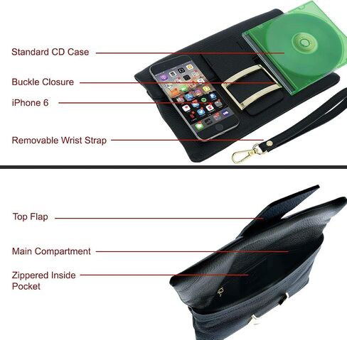 Italian Genuine Leather Wristlet Crossbody Shoulder Bag Clutch Handbag For Women in Saudi Arabia