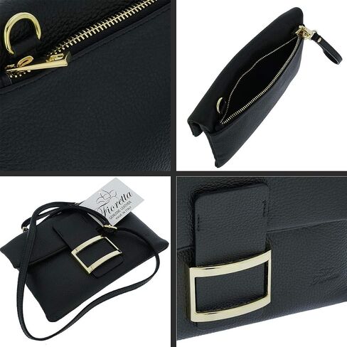 Italian Genuine Leather Wristlet Crossbody Shoulder Bag Clutch Handbag For Women in Saudi Arabia