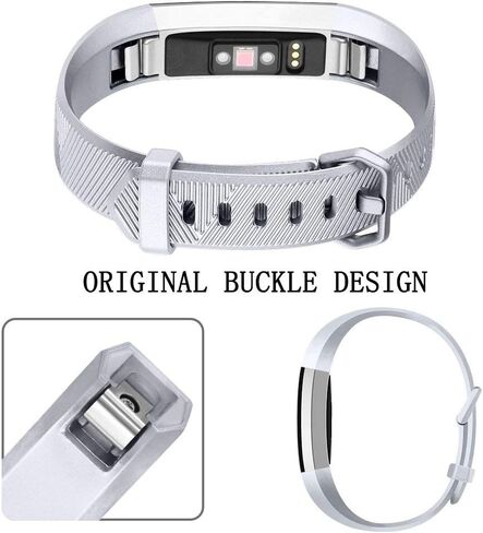 Tobfit Pack 2 Sport Bands Compatible with Fitbit Alta Bands/Alta HR/Ace, Soft TPU Replacement Wristbands with Metal Secure Buckle for Women Men (Black/Black, Large) in Kuwait