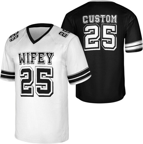 القمصان بعل وزوجة القميص مطابقة للزوجين السيد Mrs Football Jerseys ، الاسم المخصص والزوج والزوجة ، بالأبيض والأسود in Saudi Arabia