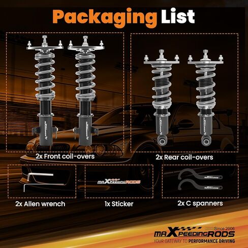 MaxPeedingrods Coilover لـ Subaru WRX و WRX STI Sedan 2015-2021 ، 24 مستويات مجموعة التعليق القابلة للتعديل ، والارتفاع القابل للتعديل صدمات لخفض مجموعة مخفض in Saudi Arabia