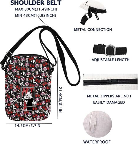 هدية مهرج مضحك هدية مهرج فيلم الفن Merch Crossbody Bag Horror Merch in Saudi Arabia