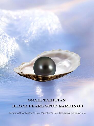 Tahitian Black Pearl Earrings 925 Sterling Silver Black Snake Stud Earrings Animal Snake Jewelry Pearl Gift for Wife Women Mom Jewelry for Wedding Birthday in Saudi Arabia