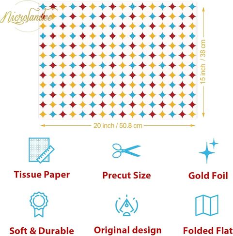 Nicrolandee 24 Sheets Christmas Tissue Wrapping Paper, 20 X15 Inches Blue White Christmas Snowflake Gifts Wrapping Paper, Gift Wrap Tissue Paper for Xmas New Year Winter Wedding Gifts Decorations in Kuwait