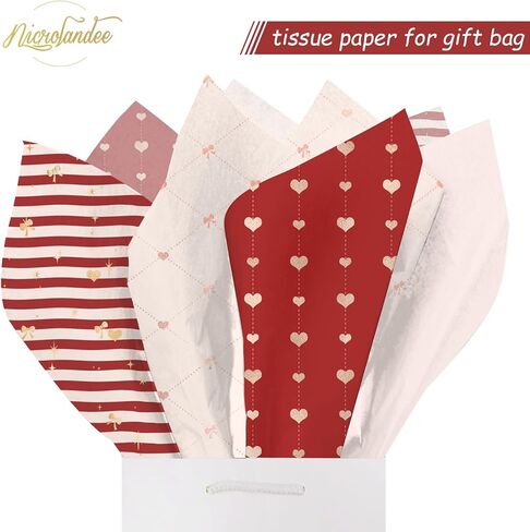 nicrolandee 24 ورقة ورق تغليف مناديل عيد الميلاد، 20 × 15 بوصة أزرق أبيض عيد الميلاد ندفة الثلج هدايا ورق التغليف، هدية ورق تغليف المناديل لعيد الميلاد السنة الجديدة الشتاء هدايا الزفاف الزينة in Kuwait