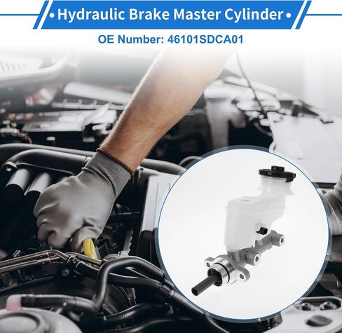 1 PCS Master Master Cylinder for Honda Accord 2003-2008 سبيكة ألومنيوم متينة ، أسطوانة هيدروليكية محرك بلاستيكي مع خزان in Saudi Arabia