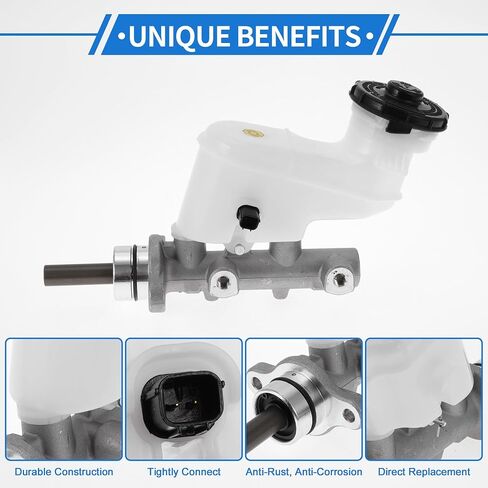 1 PCS Master Master Cylinder for Honda Accord 2003-2008 سبيكة ألومنيوم متينة ، أسطوانة هيدروليكية محرك بلاستيكي مع خزان in Saudi Arabia