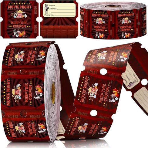 1000 Pcs Carnival Roll Tickets Raffle Tickets 2" x 2" Carnival Circus Party Tickets Double Roll 2000 Sheets Total 50/50 Raffle Tickets Stamps Party for Events Entry Class Reward Prizes in Kuwait