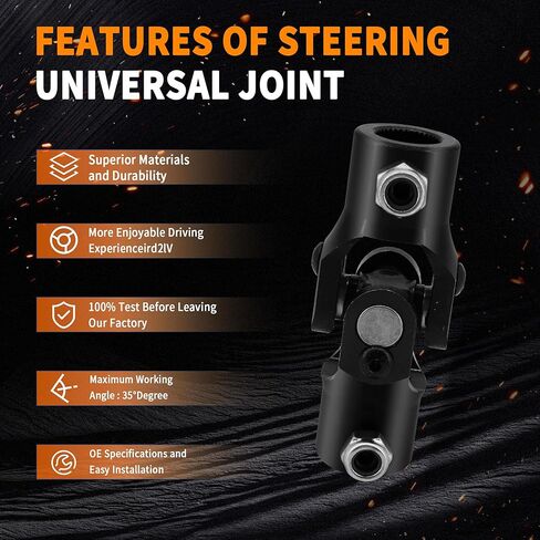 11/16-36 spline x 3/4 "DD Black Steering Universal Coint Single u sneft ، الطول الإجمالي: 96 مم (3-3/4") in Kuwait