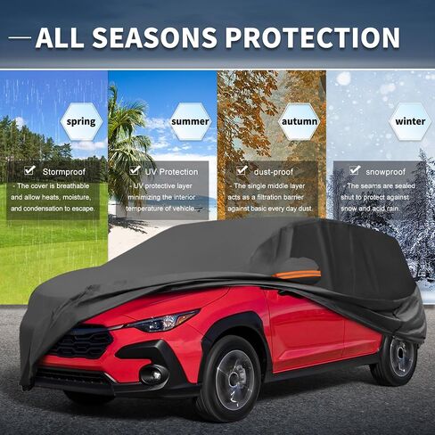 X AutoHaux Cover Cover في الهواء الطلق مقاوم للماء الحماية من أشعة المطر الثلج مع حماية مع الباب الأيسر سحاب 210D-PU لسوبارو Crosstrek in Saudi Arabia