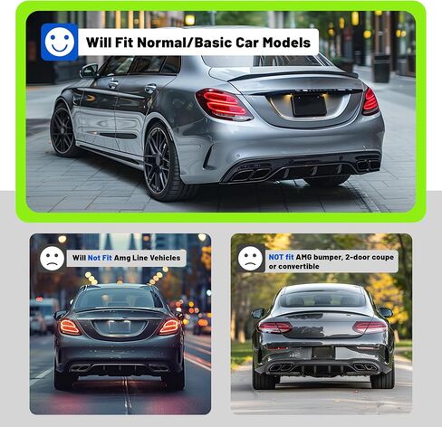 ناشر المصد الخلفي متوافق مع 2015-2019 مرسيدس بنز C Class W205/C300 قاعدة سيدان C63 النمط الخلفي السفلي الشفاه الصد in Kuwait