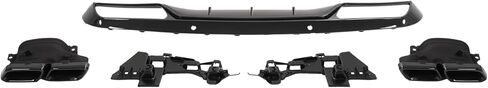 Rear Bumper Diffuser Compatible with 2015-2019 Mercedes Benz C Class W205/C300 Base Sedan C63 Style Rear Lower Bumper Lip Splitter Valance Bumper Spoiler, Plastic(PP) Painted Gloss Black in Saudi Arabia