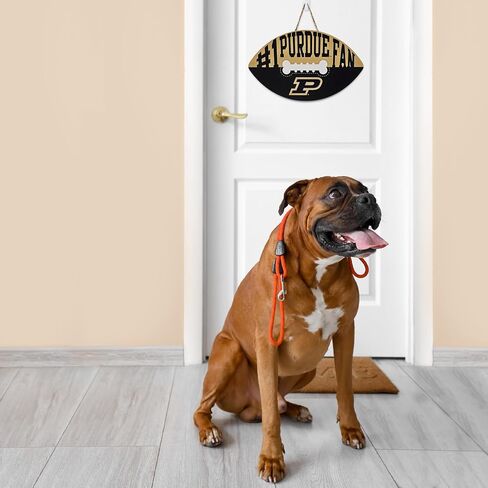 NCAA #1 Purdue Boilermakers Best Fan's Football Shape Sign with Dog Bone Design, Sporty Fence Sign College Football Fan Waterproof Wooden Wall Sign Yard Decor Indoor & Outdoor with Team Logo! in Saudi Arabia